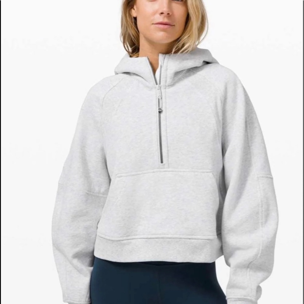 Lululemon Heathered Grey Scuba Oversized Half zip hoodie